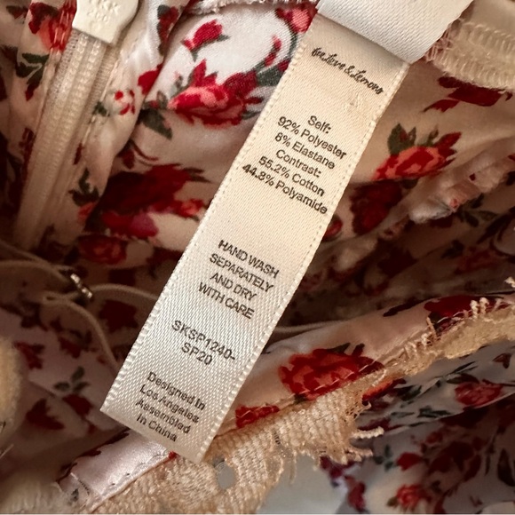 FOR LOVE & LEMONS Melrose Dress Floral Print Mini Bodycon Lace Red White - Picture 5 of 8